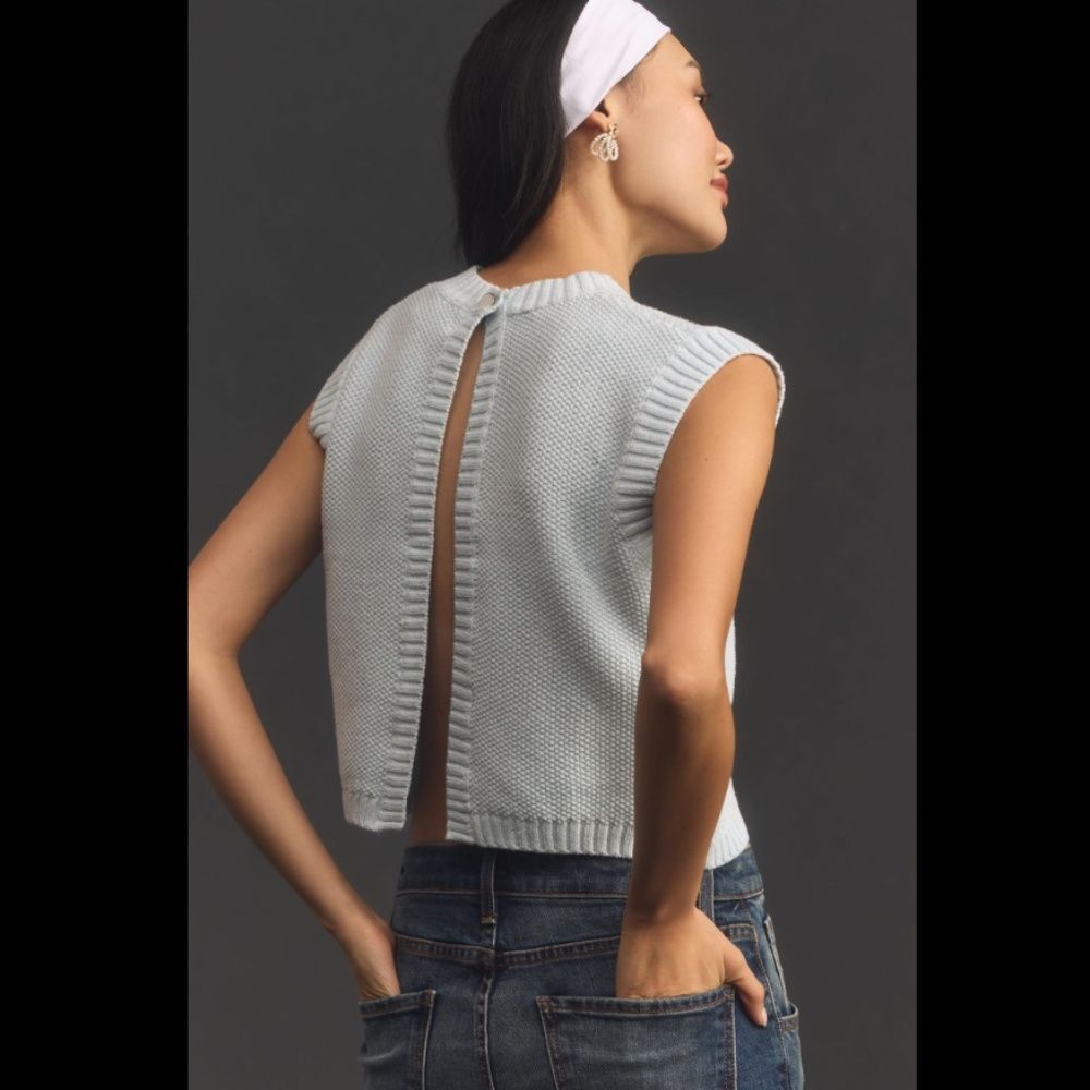 By Anthropologie Open-Back Sweater Vest - Picture 2 of 4